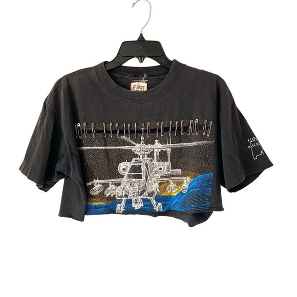 Furst of all Kind Blackbird Apache AH-64 Cut-Off Black T-Shirt size medium/large - Picture 1 of 7